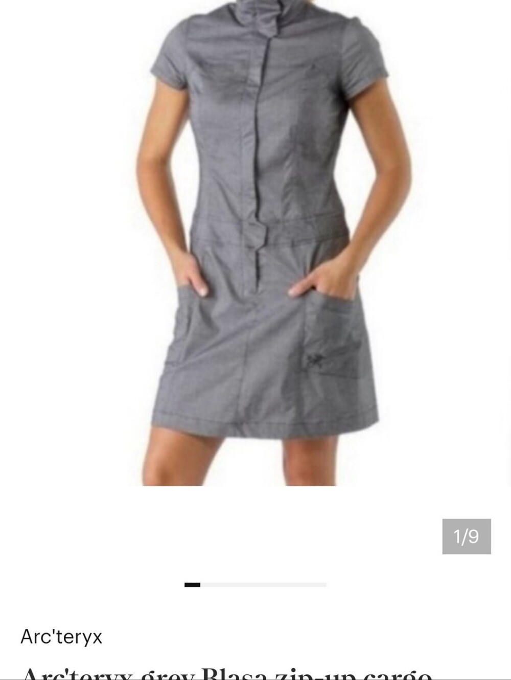Arc'teryx Silver Grey Blasa Drop Waist Utility Dress Size 8 - Picture 12 of 12